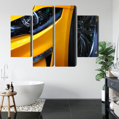 Ljuddämpande tavla - Front of a yellow sports car