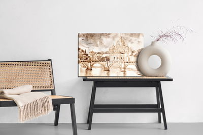 Ljuddämpande tavla - Rome painted with watercolor