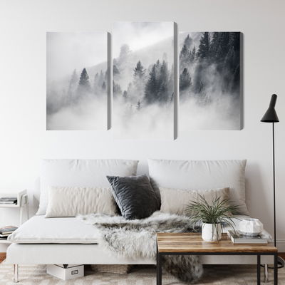 Ljuddämpande tavla - The forest is shrouded in fog