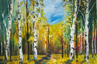 Ljuddämpande tavla - Birch forest as painted