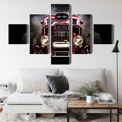 Ljuddämpande tavla - Hot rod car on a smoke