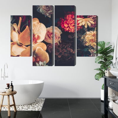 Ljuddämpande tavla - Multi-colored flowers