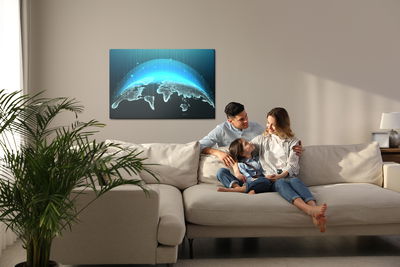 Ljuddämpande tavla - Modernist 3d world map