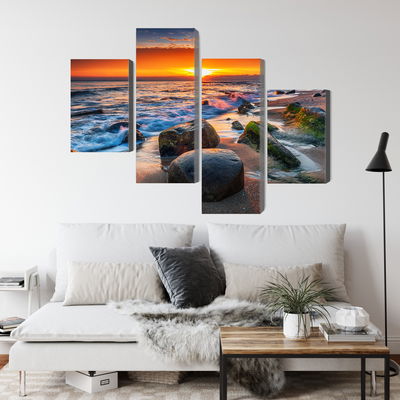 Ljuddämpande tavla - 3d beach sunset