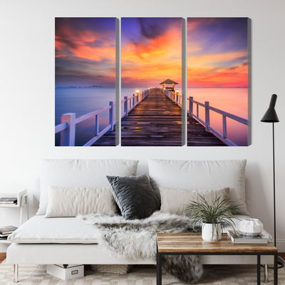 Ljuddämpande tavla - Sunset over the pier