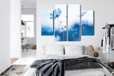 Ljuddämpande tavla - Delicate blue flowers