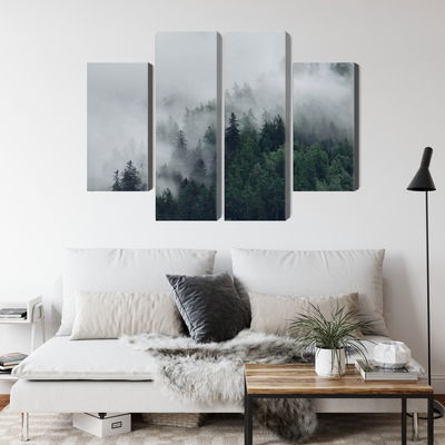 Ljuddämpande tavla - Green misty forest