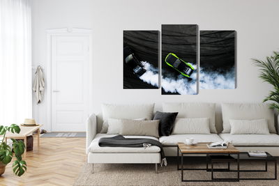 Ljuddämpande tavla - Drifting 3d cars