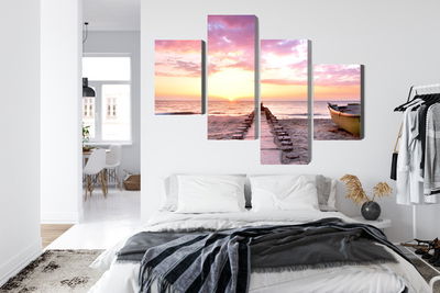 Ljuddämpande tavla - Boat on the beach 3d