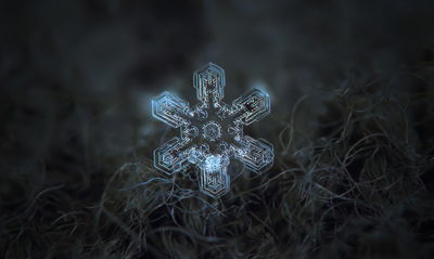 Ljuddämpande tavla - Snow flake in 3d macro scale