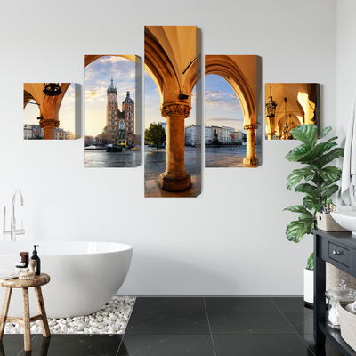 Ljuddämpande tavla - View of Kraków at sunset