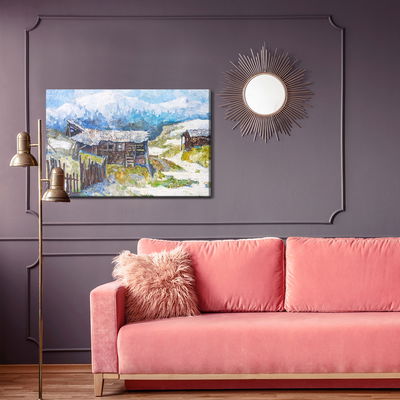 Ljuddämpande tavla - Old huts in the mountains