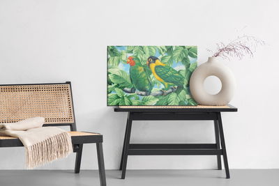 Ljuddämpande tavla - Beautiful colorful parrots