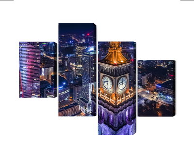 Ljuddämpande tavla - Warsaw panorama at night