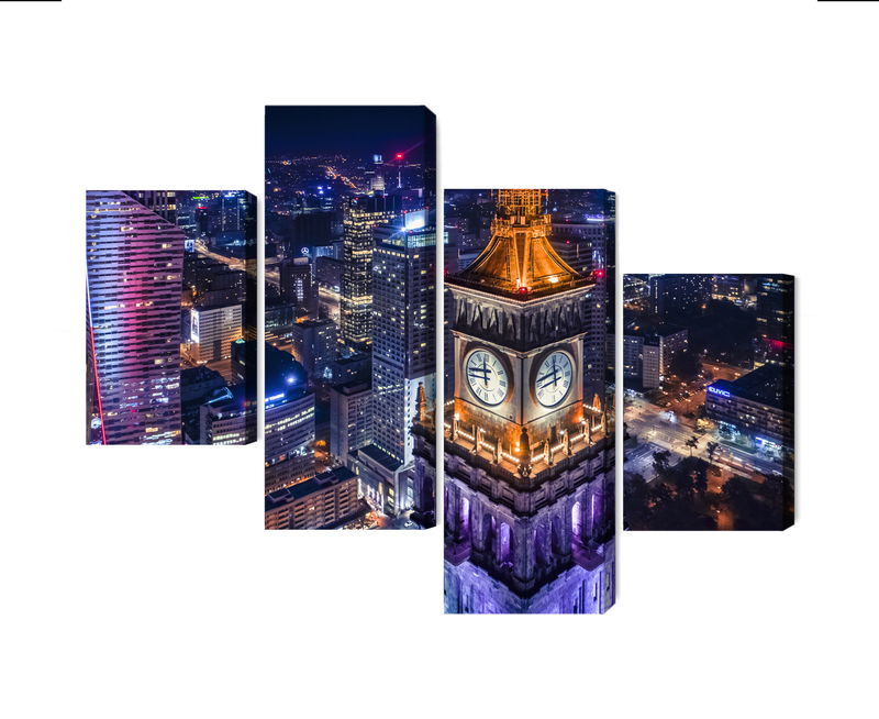 Ljuddämpande tavla - Warsaw panorama at night