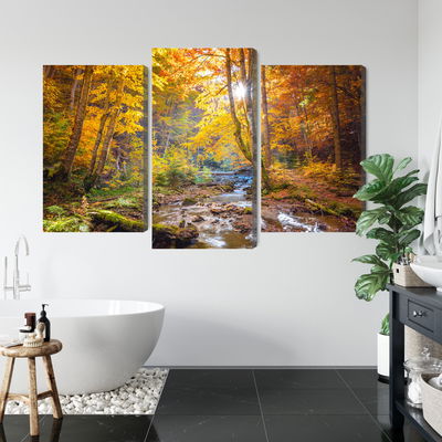 Ljuddämpande tavla - 3d autumn forest landscape