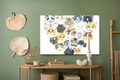 Ljuddämpande tavla - Heart of cats