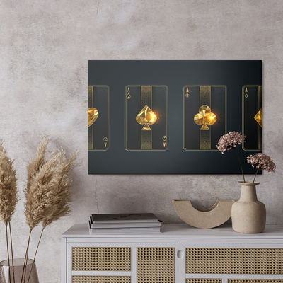 Ljuddämpande tavla - Black poker cards