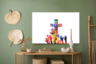 Ljuddämpande tavla - Colorful christian cross