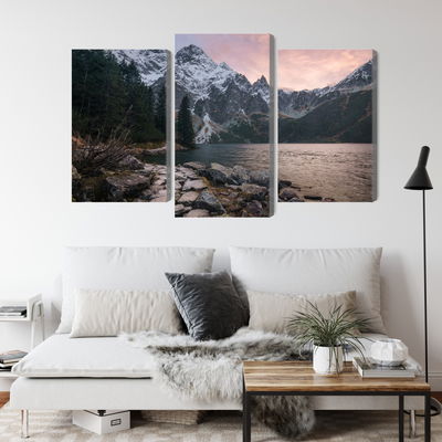 Ljuddämpande tavla - Lake and forest