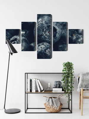 Ljuddämpande tavla - Blueberries close up 3d