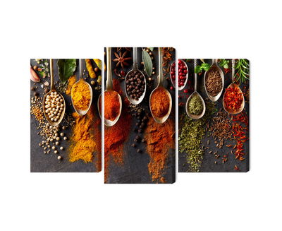 Ljuddämpande tavla - Spices on a black background