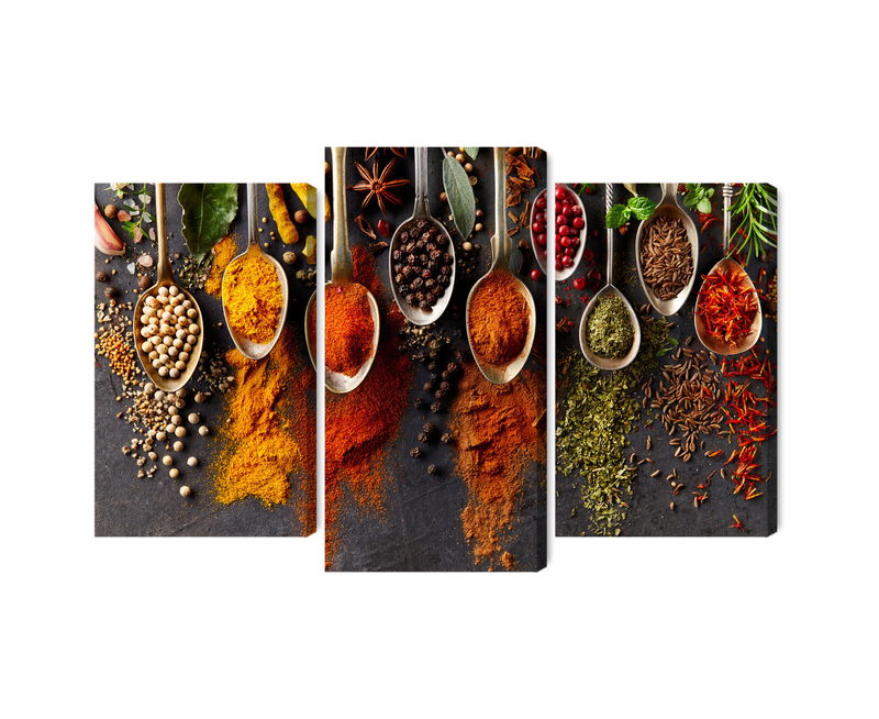 Ljuddämpande tavla - Spices on a black background