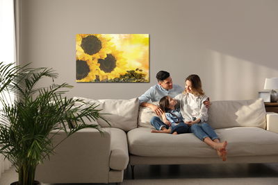 Ljuddämpande tavla - Flowers and sunflower seeds