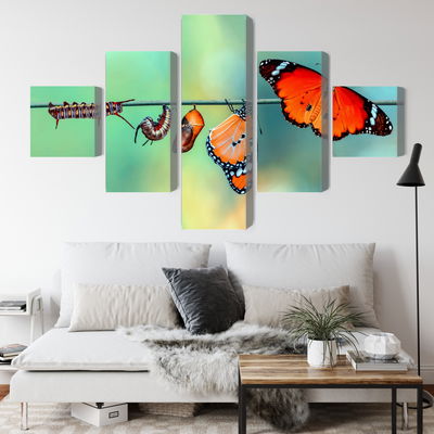 Ljuddämpande tavla - Colorful caterpillars