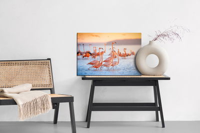 Ljuddämpande tavla - Flamingos birds