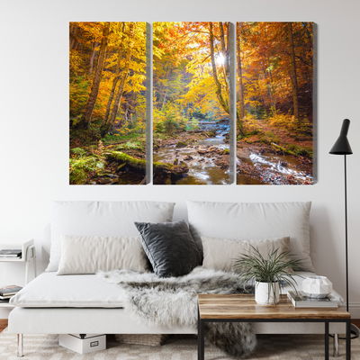 Ljuddämpande tavla - 3d autumn forest landscape