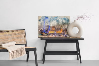 Ljuddämpande tavla - Panorama of London painted