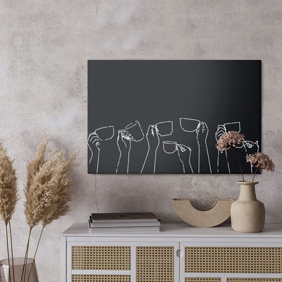 Ljuddämpande tavla - Hands holding cups