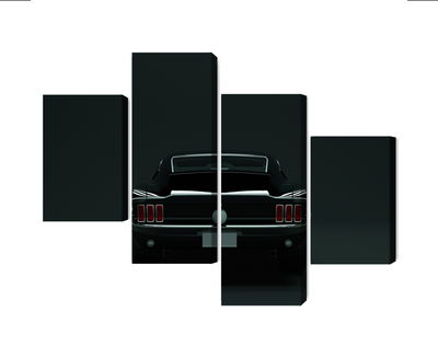 Ljuddämpande tavla - Vintage black muscle car