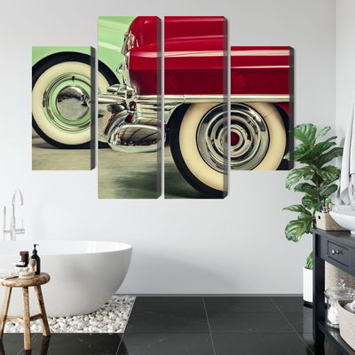 Ljuddämpande tavla - Stylish vintage car wheels