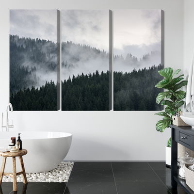 Ljuddämpande tavla - Misty 3d forest landscape