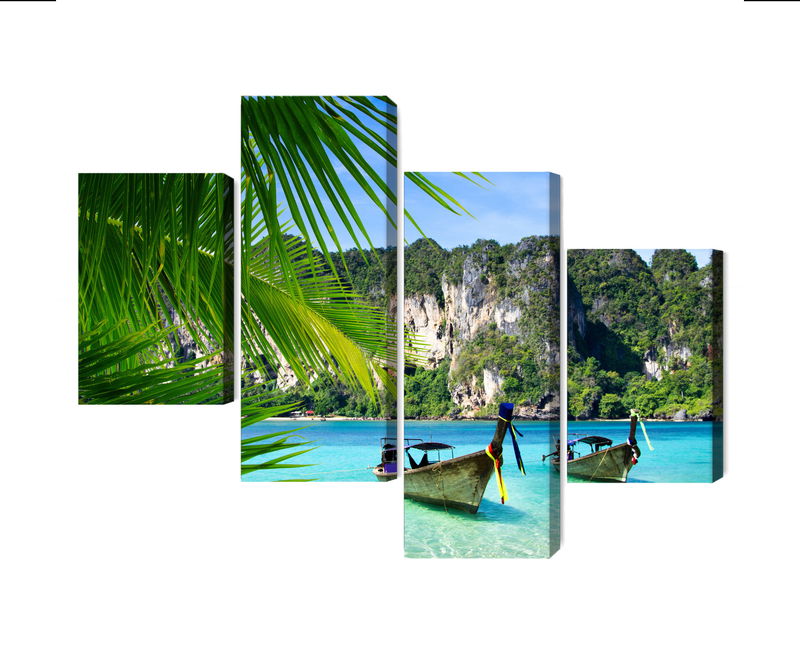 Ljuddämpande tavla - Tropical landscape 3d