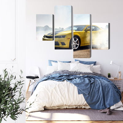 Ljuddämpande tavla - 3d drifting yellow car