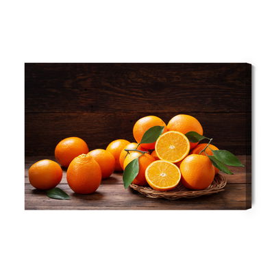 Ljuddämpande tavla - Fresh oranges on boards