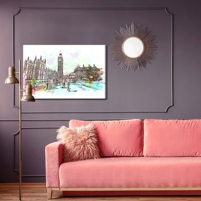Ljuddämpande tavla - London street painted
