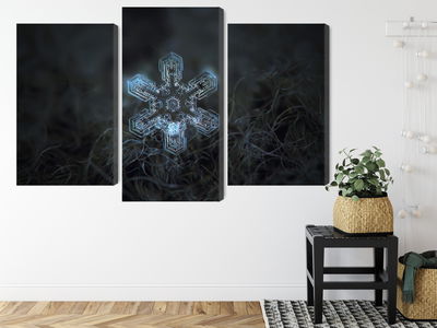 Ljuddämpande tavla - Snow flake in 3d macro scale