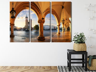 Ljuddämpande tavla - View of Kraków at sunset