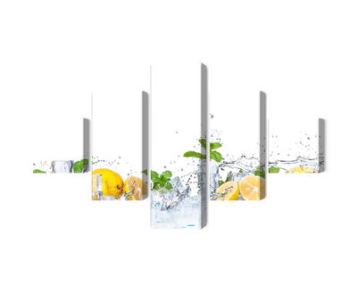 Ljuddämpande tavla - Mint leaves with lemons