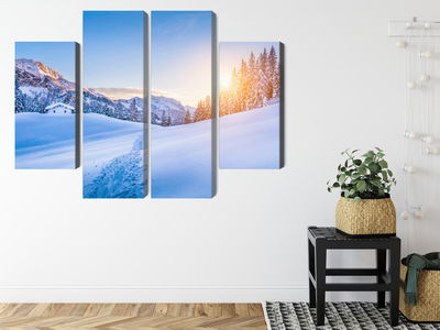 Ljuddämpande tavla - The alps at winter time 3d