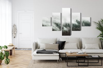 Ljuddämpande tavla - 3d misty forest landscape