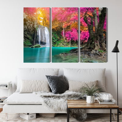 Ljuddämpande tavla - A beautiful forest waterfall