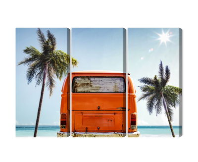 Ljuddämpande tavla - Retro car between palm trees