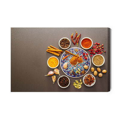 Ljuddämpande tavla - Colorful plate with spices