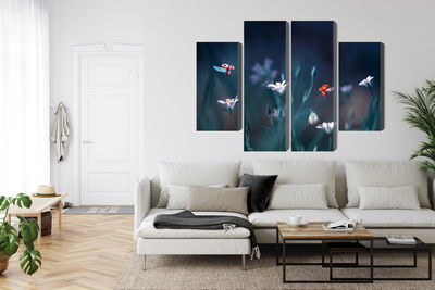 Ljuddämpande tavla - Ladybugs and wildflowers