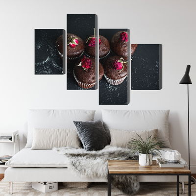 Ljuddämpande tavla - Chocolate muffins with roses